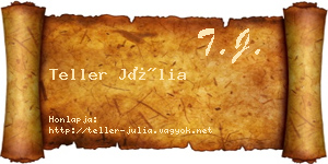 Teller Júlia névjegykártya